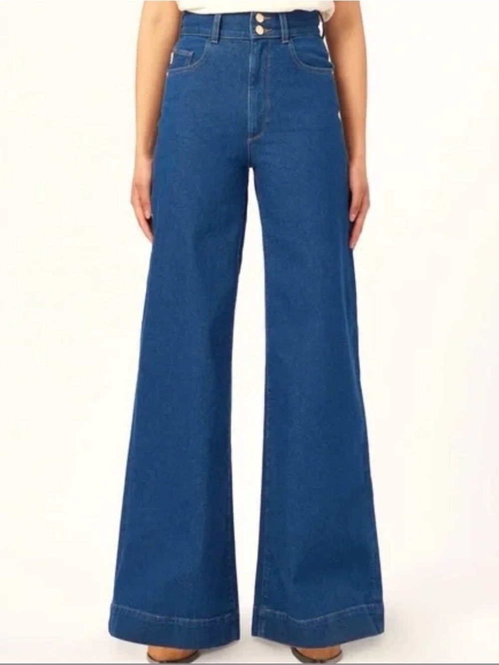 DL1961 Hepburn Vibrant Rinse High Rise Extra Wide Leg Vintage Jeans Size 29